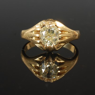 Lot 77 - A gents gold dress ring, set with a large old...