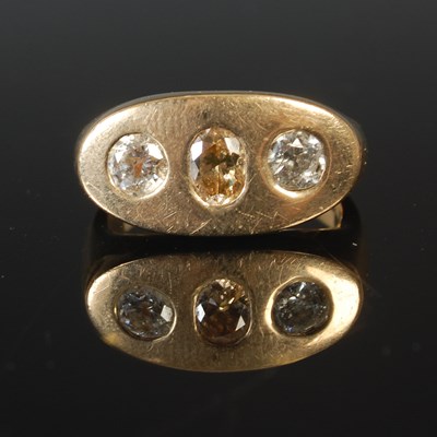 Lot 66 - An 9ct gold gents dress ring, with one oval...