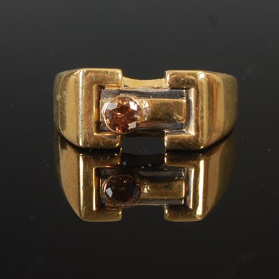 Lot 67 - An 18ct gold gents dress ring, set with a...