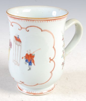 Lot 374 - A Chinese porcelain famille rose export mug,...