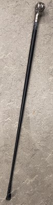 Lot 564 - An unusual Edwardian silver mounted whip, with...