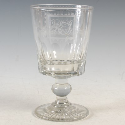 Lot 13 - A large 19th century glass goblet, the tapered...