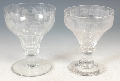 Lot 9 - Five assorted late 19th century rummers,...