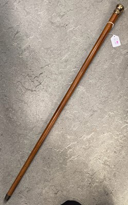 Lot 563 - An antique Malacca walking cane with 18ct gold...