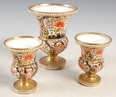 Lot 29 - A 19th century English porcelain garniture,...