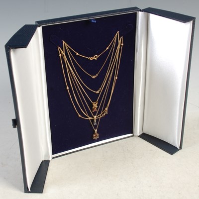 Lot 51 - A 9ct gold necklace, 2.4 grams; together with...
