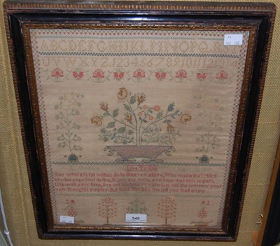 Lot 548 - A George III needlework sampler by S. Shefford,...