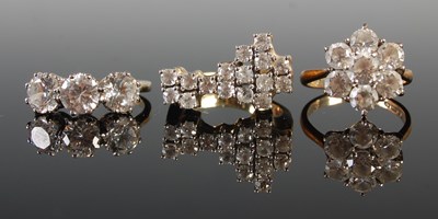 Lot 88F - Three assorted 9ct gold and yellow metal gem...
