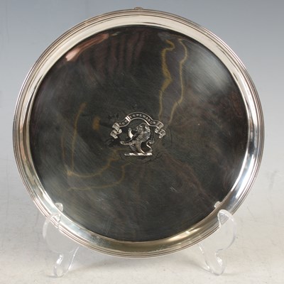 Lot 123 - A George III silver salver, London 1787, maker'...