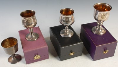Lot 172 - A collection of four assorted silver goblets...