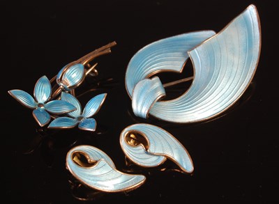 Lot 213 - A Norwegian Sterling silver and blue enamel...