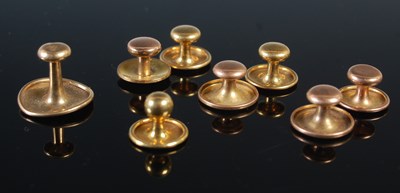 Lot 237 - Eight assorted gold shirt studs comprising...
