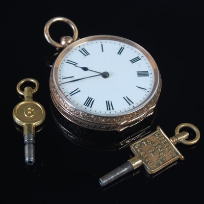 Lot 252 - A 9ct gold cased open-faced pocketwatch with...