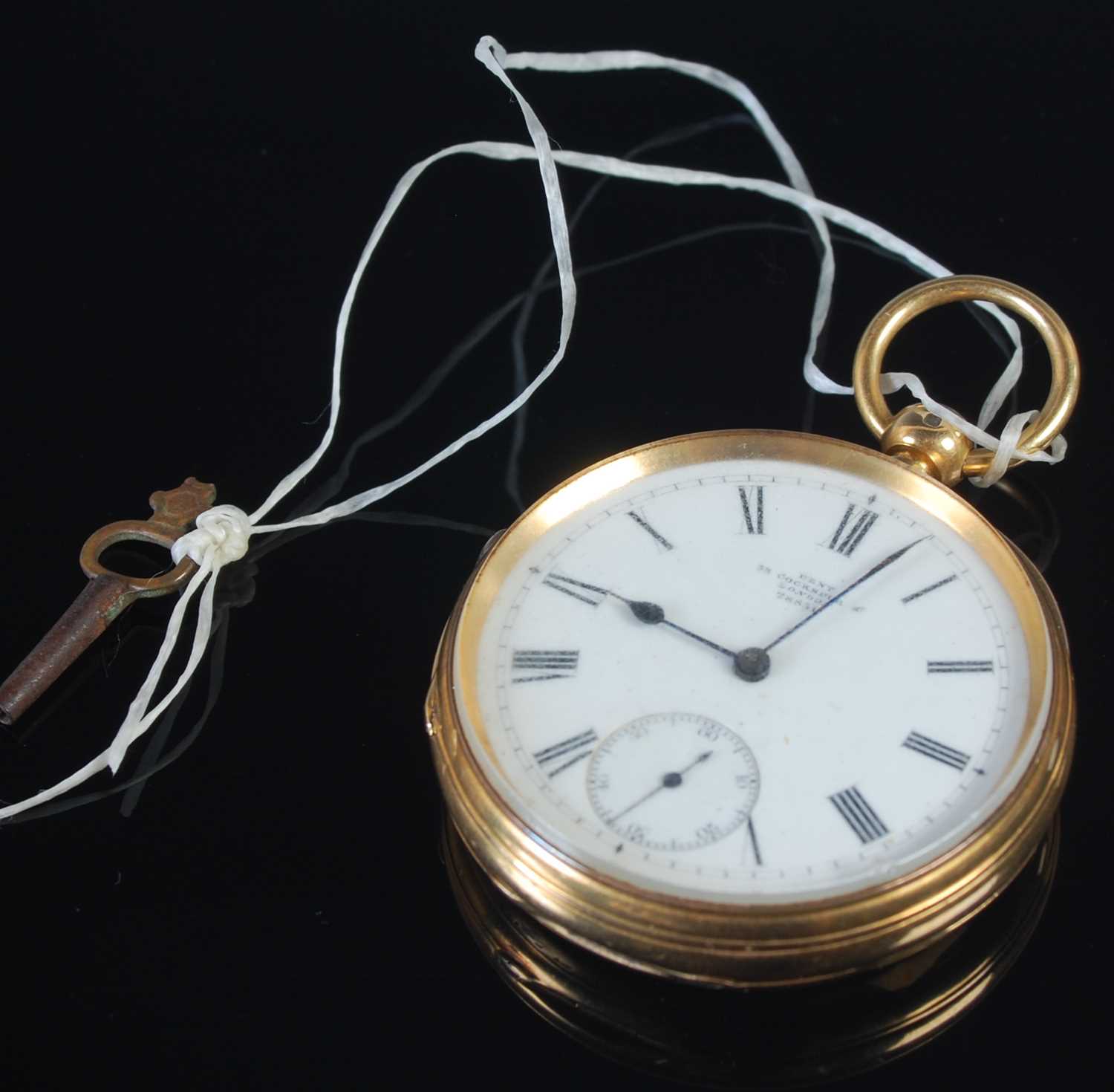 Lot 253 - An 18ct gold cased open faced pocketwatch by...