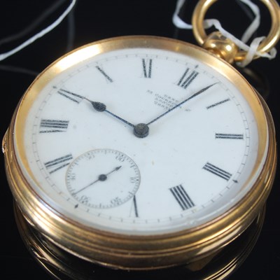 Lot 253 - An 18ct gold cased open faced pocketwatch by...