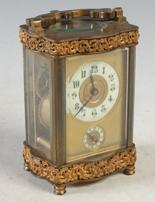 Lot 344 - An early 20th century brass cased carriage...