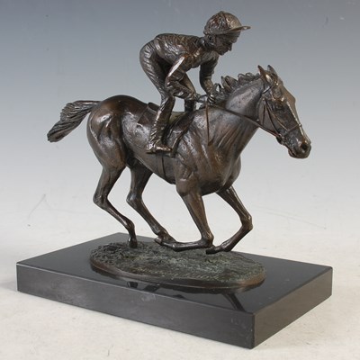Lot 338 - David Cornell, a bronze figure group 'Champion...