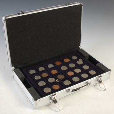 Lot 368 - A collection of assorted coins in a fitted...