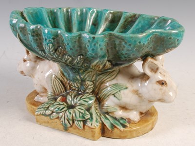 Lot 375 - A green, white and ochre glazed table...