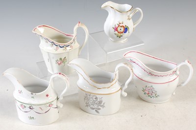 Lot 420 - Four 19th century English ceramic cream jugs,...