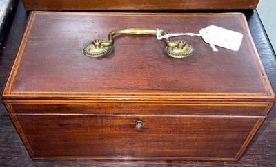 Lot 467 - A 19th century mahogany and boxwood lined tea...
