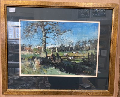 Lot 585 - Hugh Bryning (fl.1973-1985) Summer landscape...