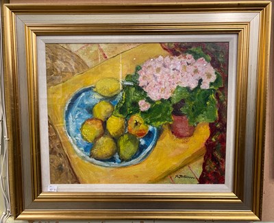 Lot 605 - M. Jessiman (20th century) Still life with...