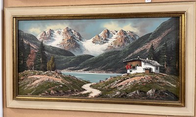 Lot 625 - Kentsch  
Alpine scene with snow capped peaks...