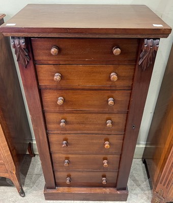 Lot 645 - A 19th century mahogany Wellington chest of...