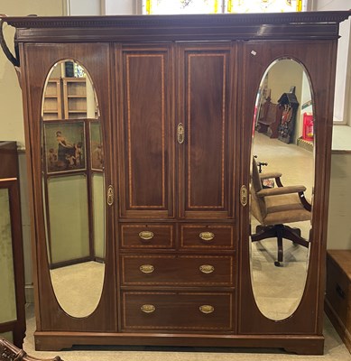 Lot 647 - An Edwardian mahogany and satinwood banded...