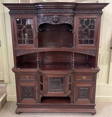 Lot 652 - A 19th century mahogany breakfront display...