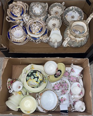 Lot 531 - A box of 19th century teaware to include a...