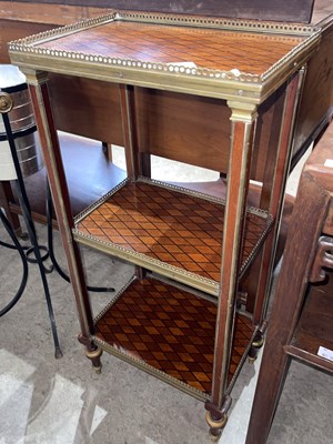Lot 664 - A French mahogany ebony lined and gilt metal...