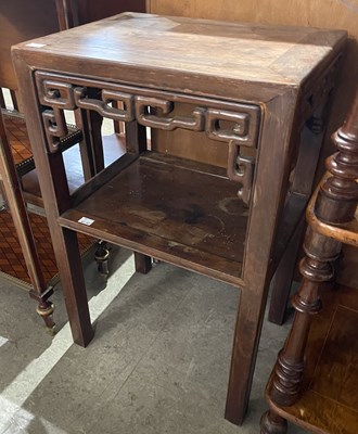 Lot 665 - A Chinese darkwood urn stand, late Qing...