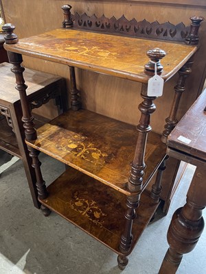 Lot 666 - A late 19th century walnut and marquetry...