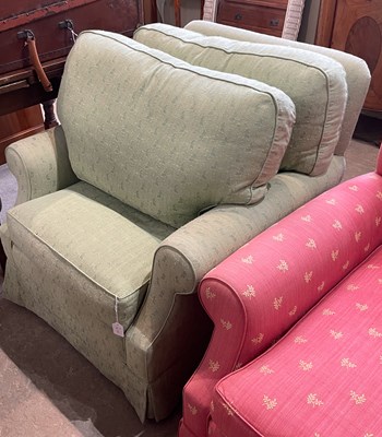 Lot 668 - A green upholstered Country House armchair...