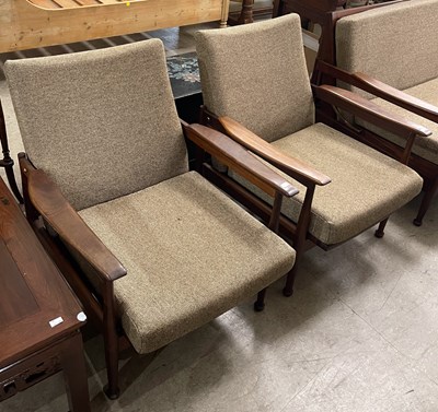 Lot 711 - Guy Rogers, a pair of mid century teak...