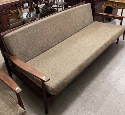 Lot 712 - Guy Rogers, a mid 20th century teak sofa bed,...
