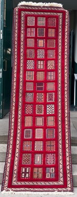 Lot 810 - A Persian part pile runner, the rectangular...