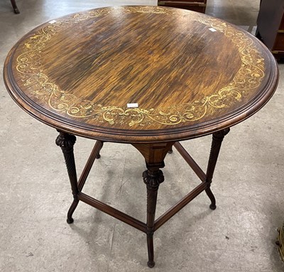 Lot 736 - A late 19th century rosewood and marquetry...