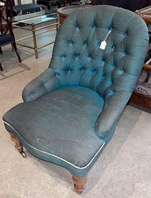 Lot 761 - A 19th century rosewood slipper chair, the...