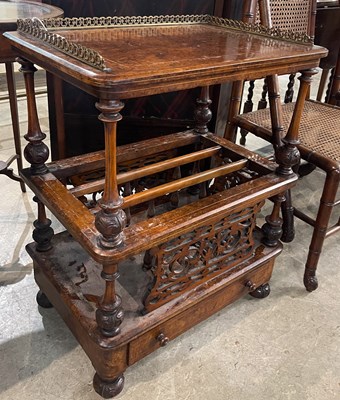 Lot 748 - A 19th century burr walnut, boxwood lined and...