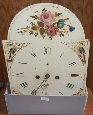 Lot 442 - A 19th century enamelled longcase clock face...