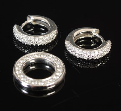 Lot 297B - An 18ct white gold and diamond set open...