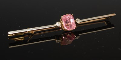 Lot 301B - A white and yellow metal diamond and pink...