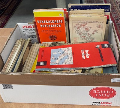 Lot 510 - A box of assorted vintage touring maps.