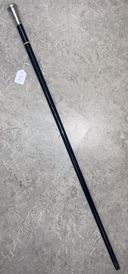 Lot 558 - A London silver mounted ebonised walking cane,...