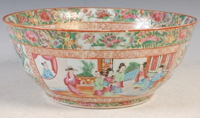 Lot 20 - A Chinese porcelain famille rose Canton punch...