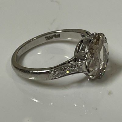 Lot 36 - A white metal diamond solitaire dress ring,...
