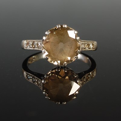 Lot 36 - A white metal diamond solitaire dress ring,...